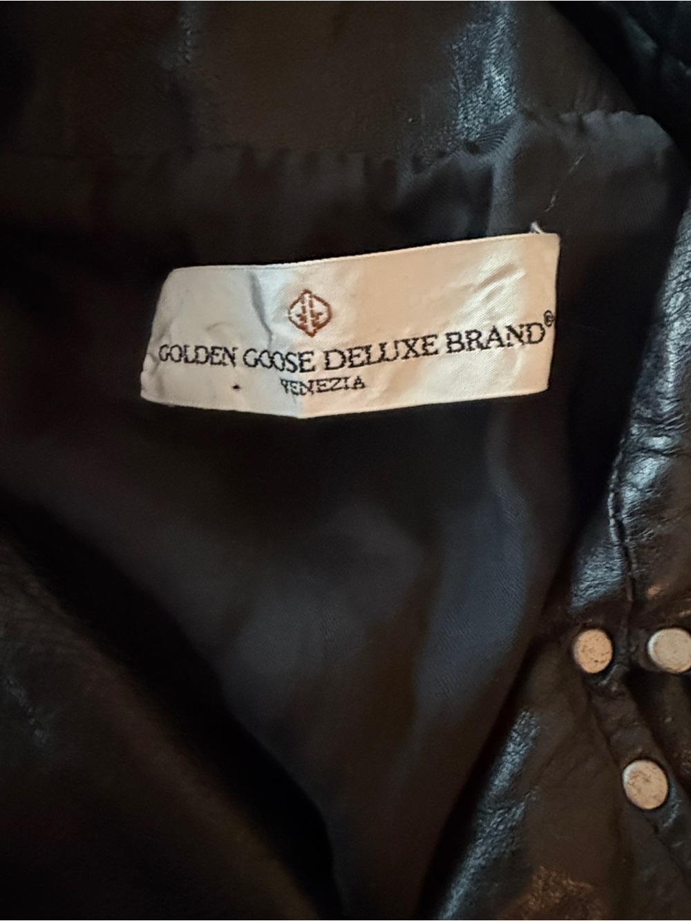 Golden Goose Black Leather Biker Jacket with Silver Hardware - Picture 9 of 13